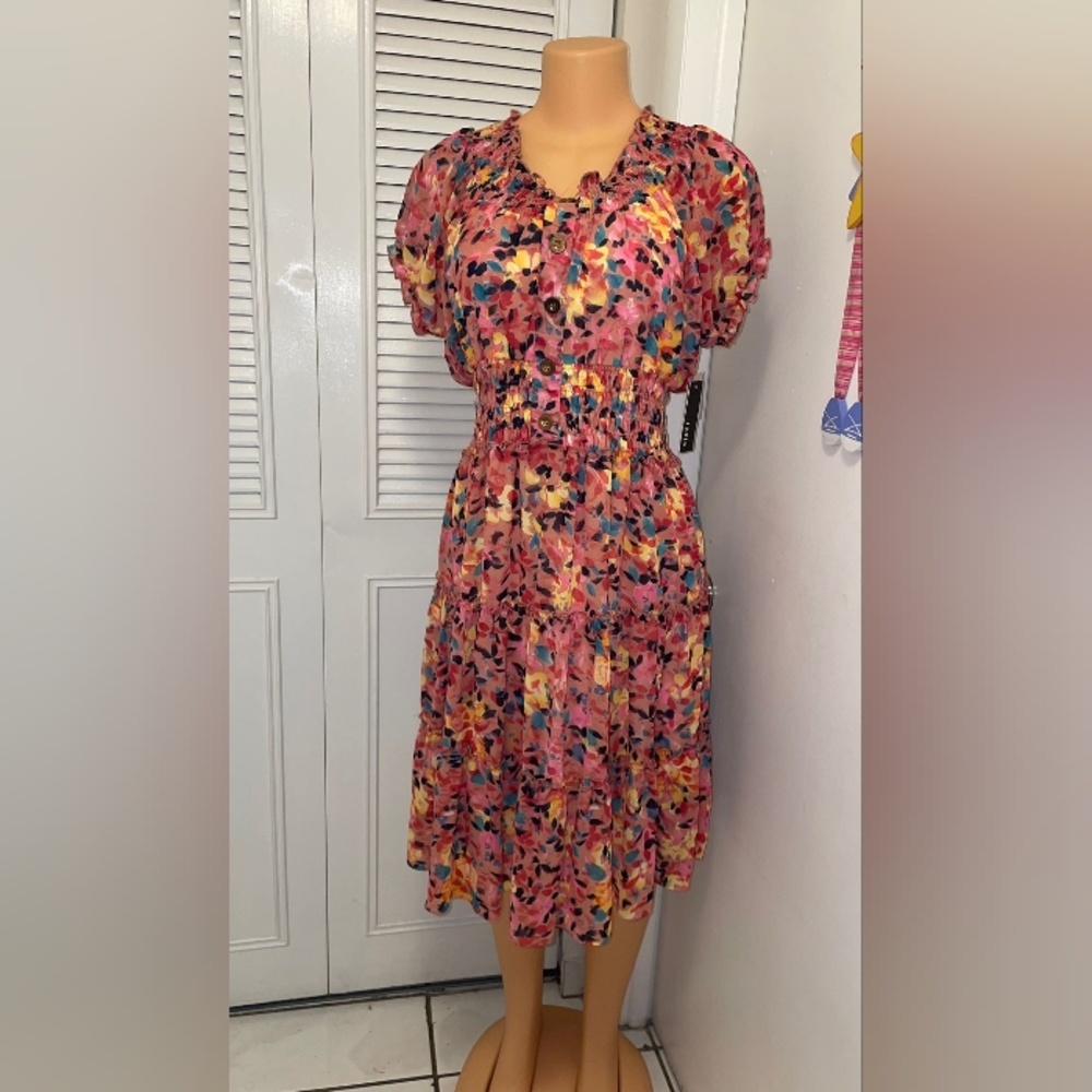 NWT LAPIS CASUAL FLORAL DRESS SIZE M - Picture 6 of 8